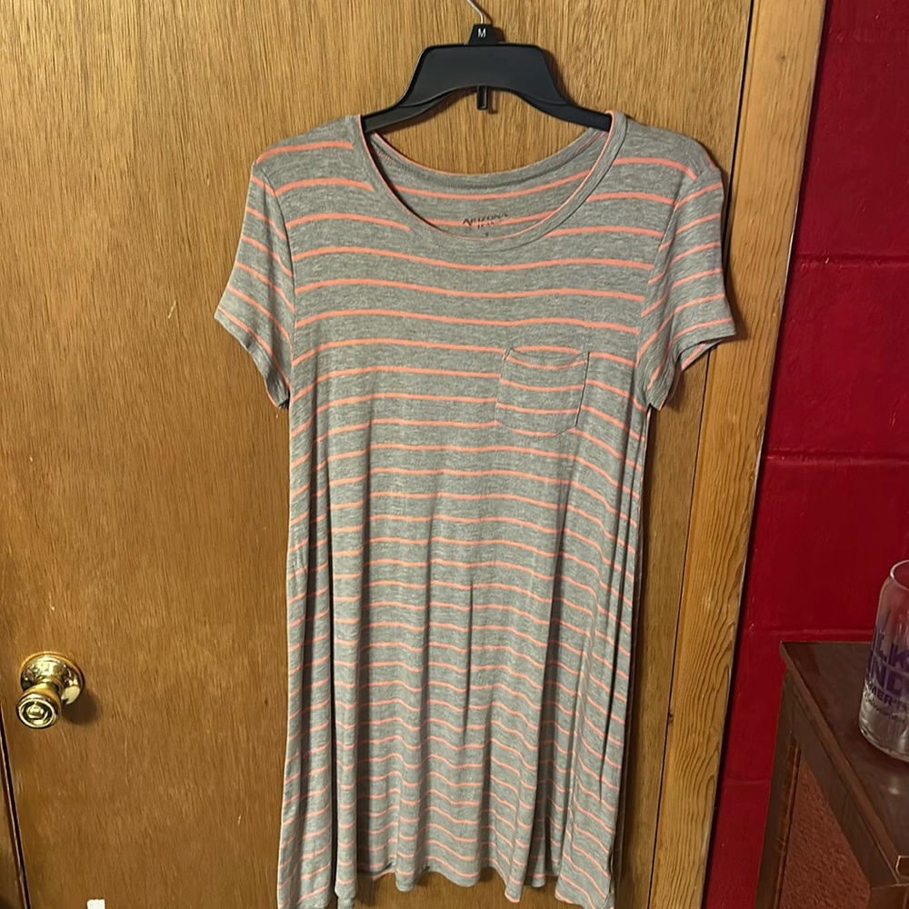 Arizona Gray and pink striped dress